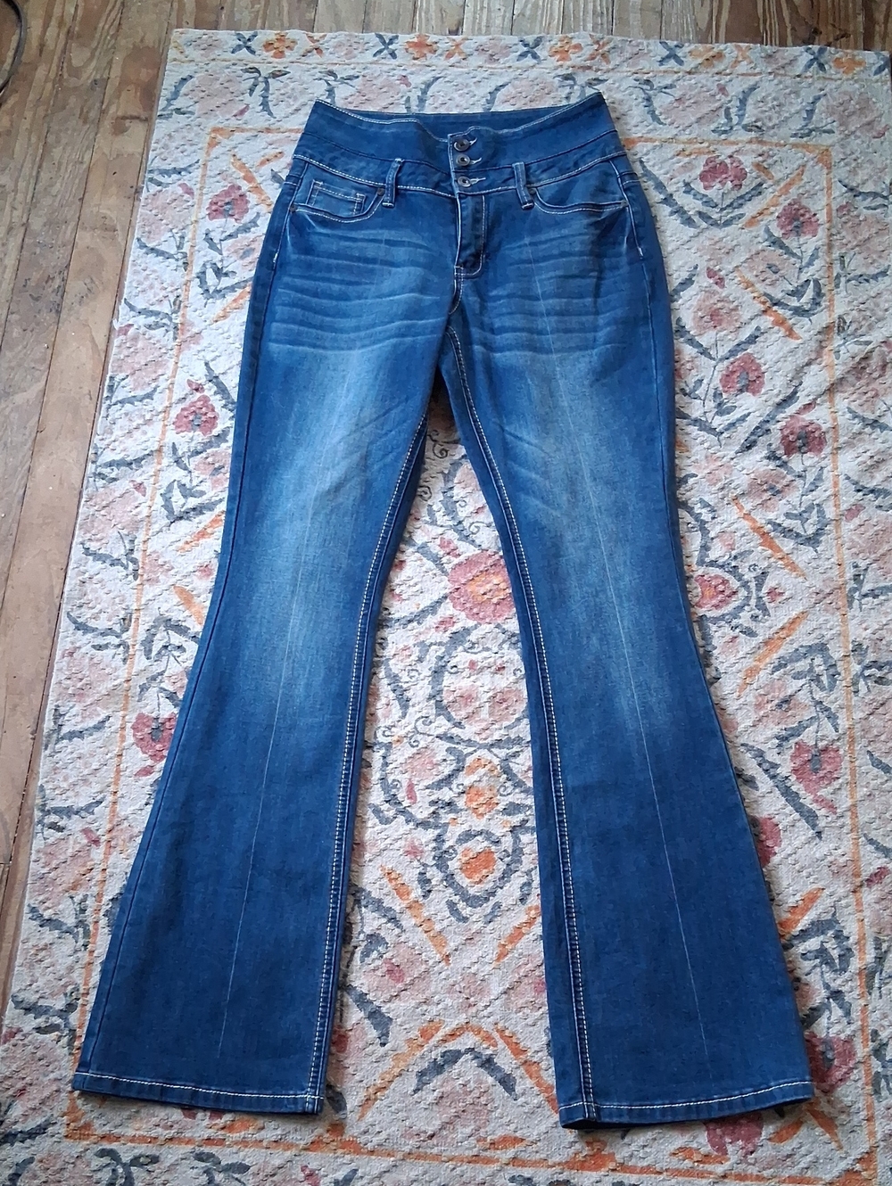 Women's Blue Flared High Waist Jeans